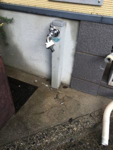 水洗柱がへし折れた！？　長岡京市