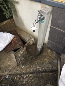 水洗柱がへし折れた！？　長岡京市