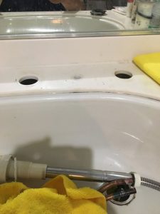 茨木市　洗面の排水トラップの水漏れです。