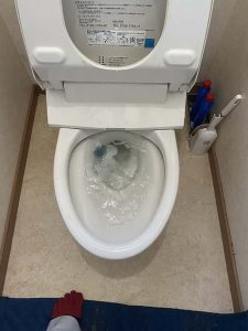 豊中市　トイレ詰まり　物を落とした？　便器取り外し