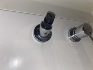 吹田市　ナショナル洗面蛇口修理　シャワーホース水漏れ　シャワーホース交換