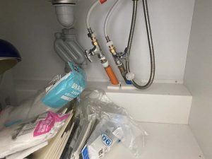 茨木市　台所蛇口取り換え　分岐栓取り外し　引っ越しのため蛇口取り換え